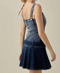 Baby Pink - DROP WAIST BELTED MINI DRESS