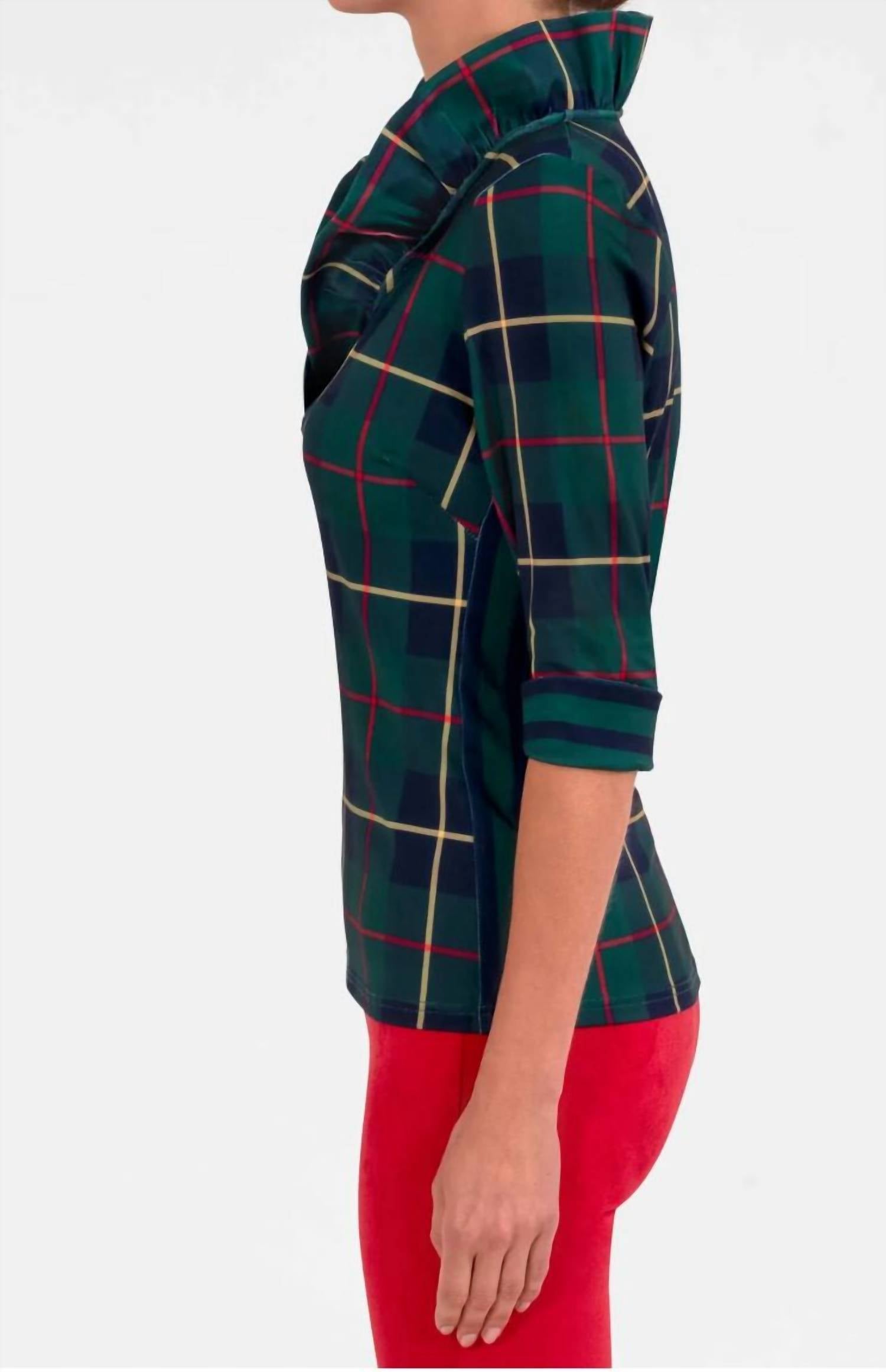 Gretchen Scott - Stand Up Ruffle Neck Top