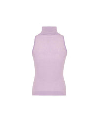 Theo The Label - Women's Nomia Sheer Knit Sleeveless Turtleneck Top