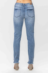 Judy Blue Mid Rise Cool Denim Sustainable Relaxed Fit in blue - women's jeans - view 4