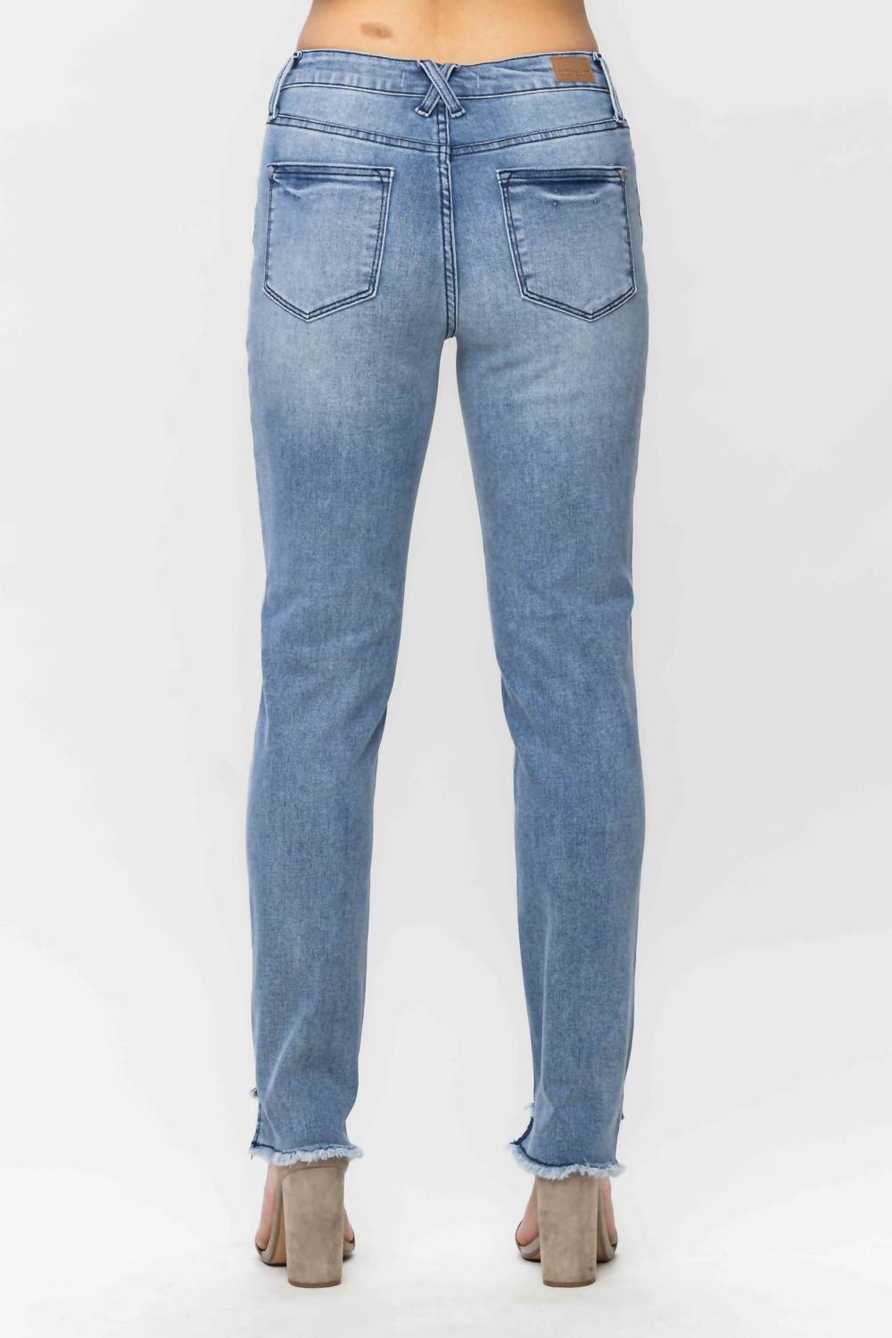 Judy Blue Mid Rise Cool Denim Sustainable Relaxed Fit in blue - women's jeans - view 4