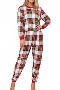 Liam & Company Lucy Plaid Christmas Pajamas Set in red multi - women's intimate