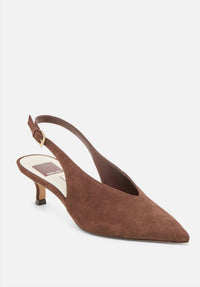 Dolce Vita Women's Alenna Sling Back Heels in brown - women's heels - detail view