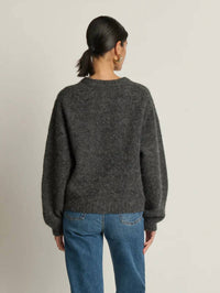 Nation LTD Tessa Cardigan in heather charcoal - women's cardigan - detail view