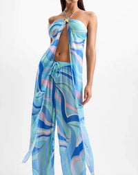 Cin Cin - Coral Lobster Drape Top