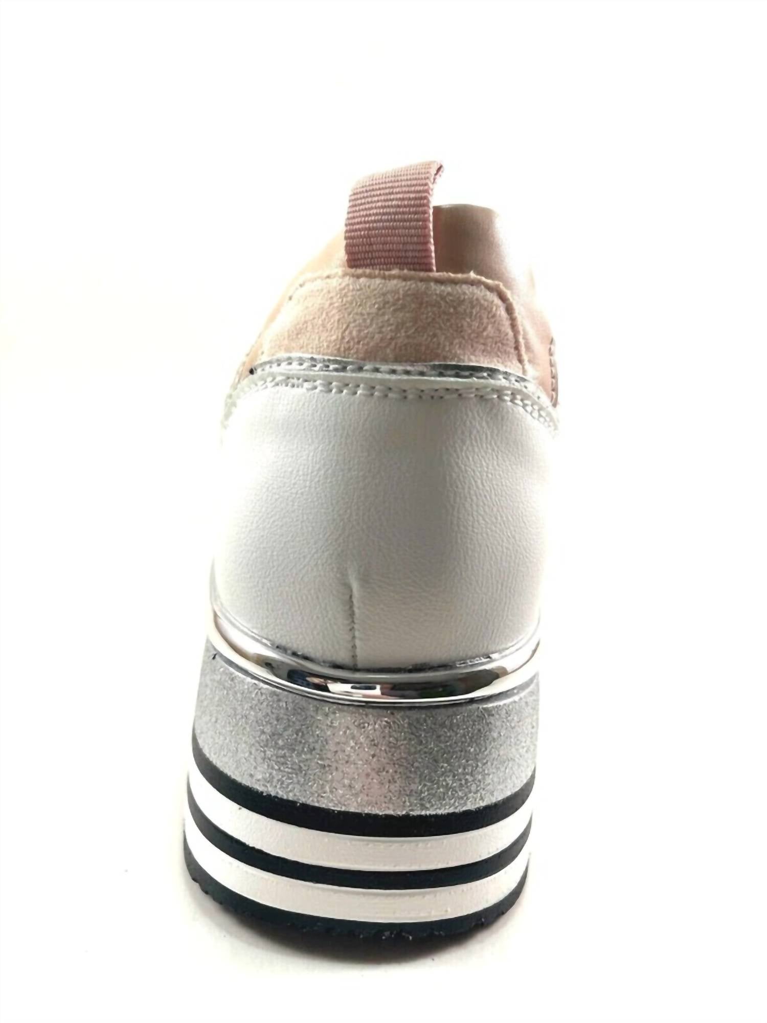 Exe - Women's Lace Up Low Wedge Platform Fashion Sneaker