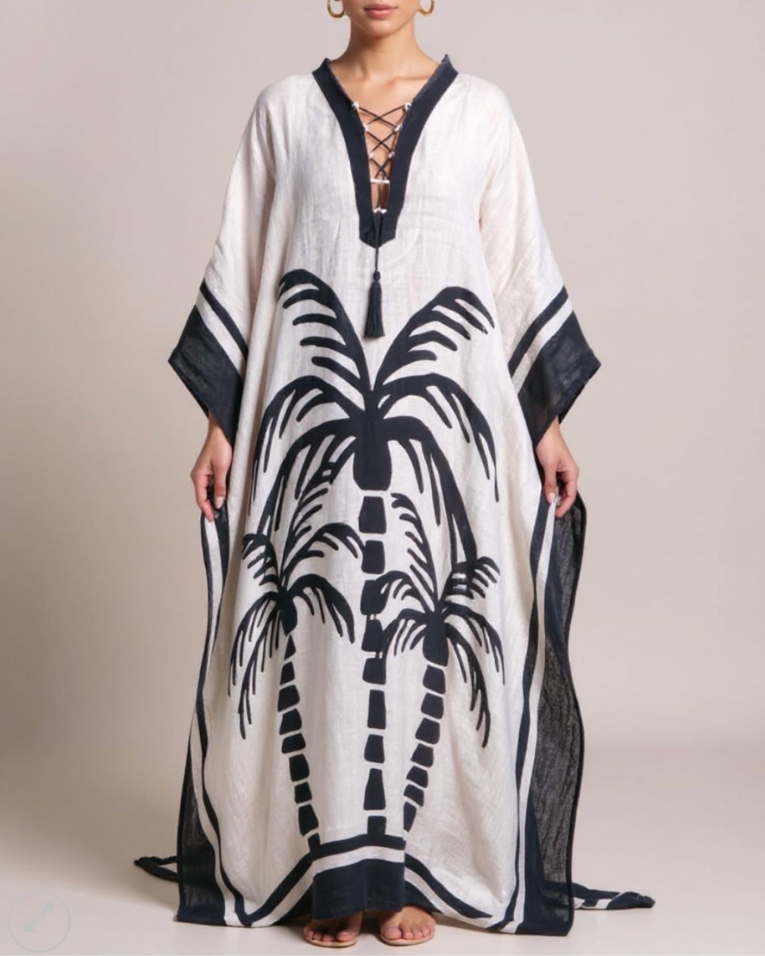 Journey XX Women's Rebecca Linen Kaftan in beige - women's dress