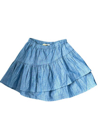 Compania Fantastica - Girls' Chambray Tiered Ruffle Skirt