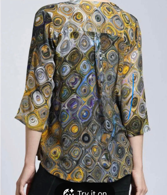 Apny - V-neck With Tassel Blouse