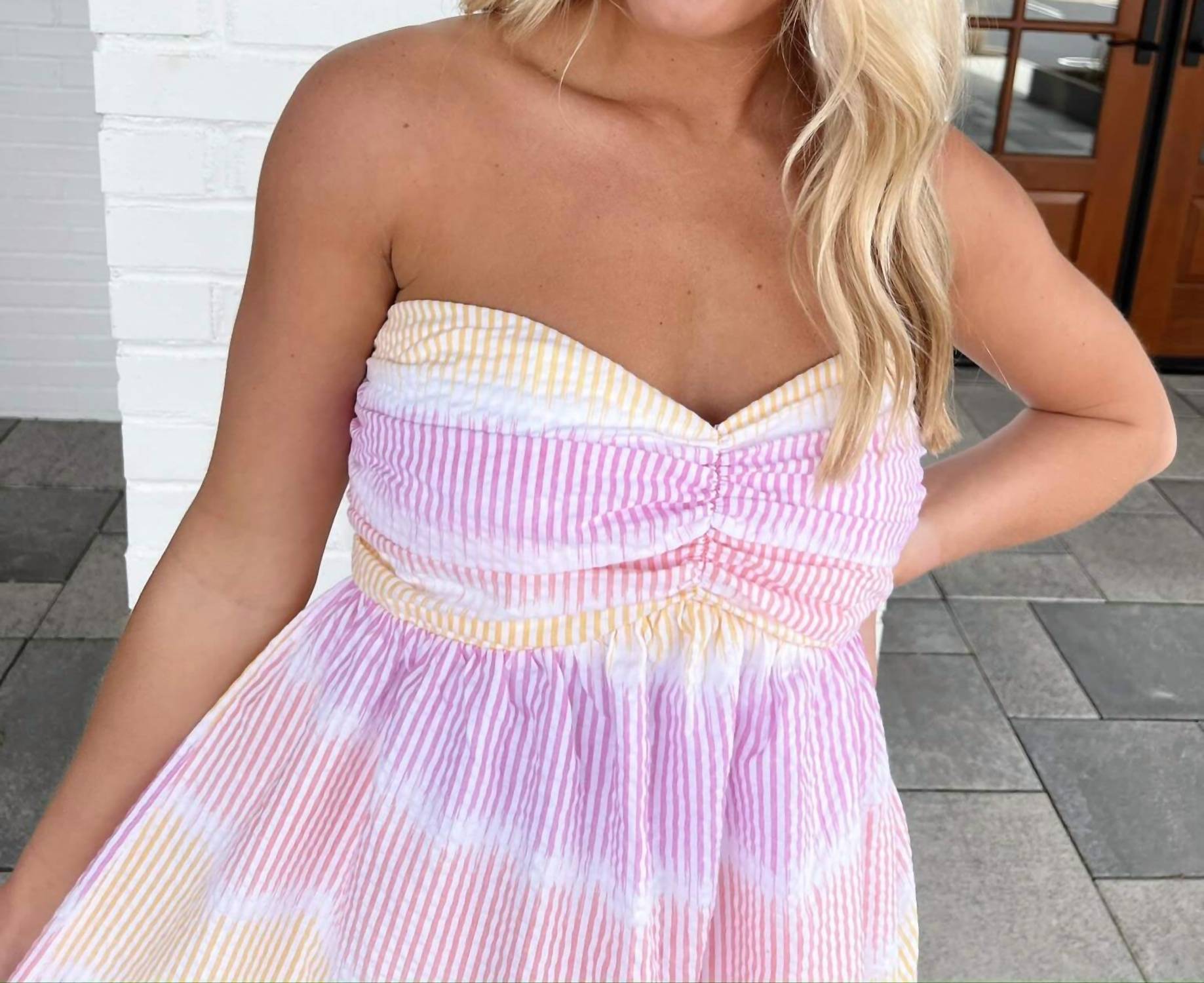 Day + Moon - Seersucker Tube Dress