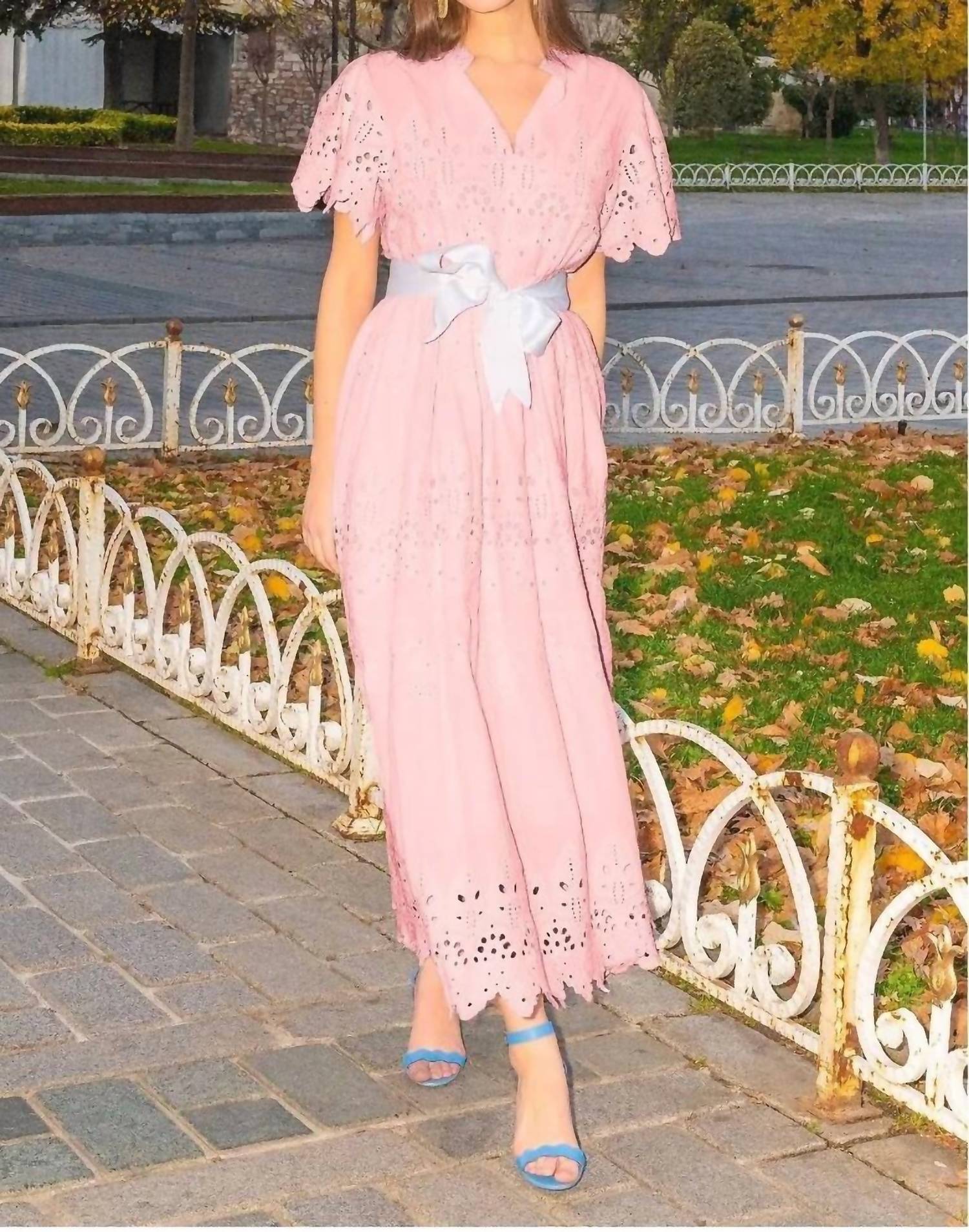 GRETCHEN SCOTT Magnifico Midi Dress Plus in pink - women's dress - alternate view