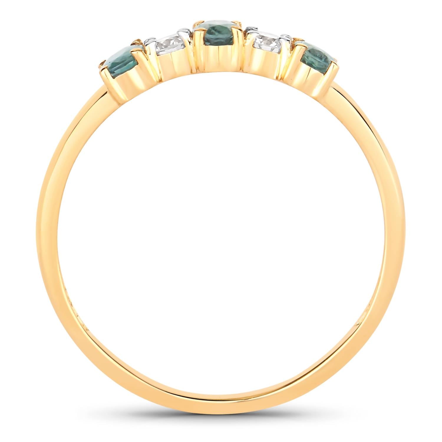 Diana M Jewels Women's Oval Natural Alexandrite Fashion Ring (0.53 Ct) - Delicate in 18k yellow gold - women's jewelry - detail view