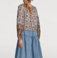 Ulla Johnson Silva Blouse in caspia - women's blouse - detail view