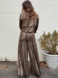 Current Air - Miley Wide Leg Metallic Pants