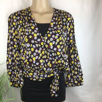 Madewell - French Dark Floral Wrap Blouse