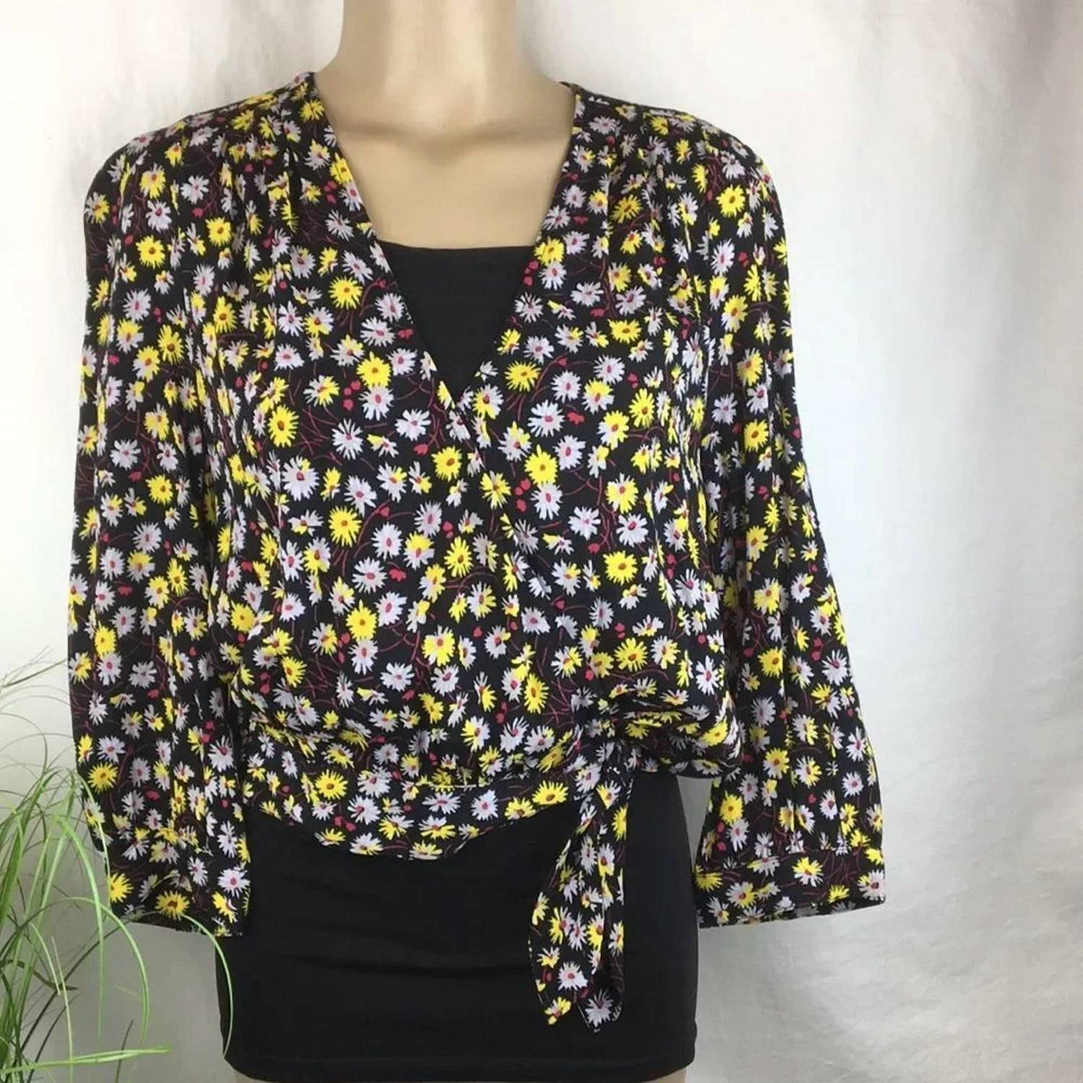 Madewell - French Dark Floral Wrap Blouse