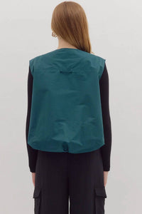 Entro - Solid sleeveless zip-up vest
