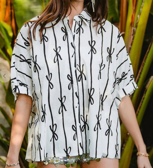 Bibi - Bow button up shirt