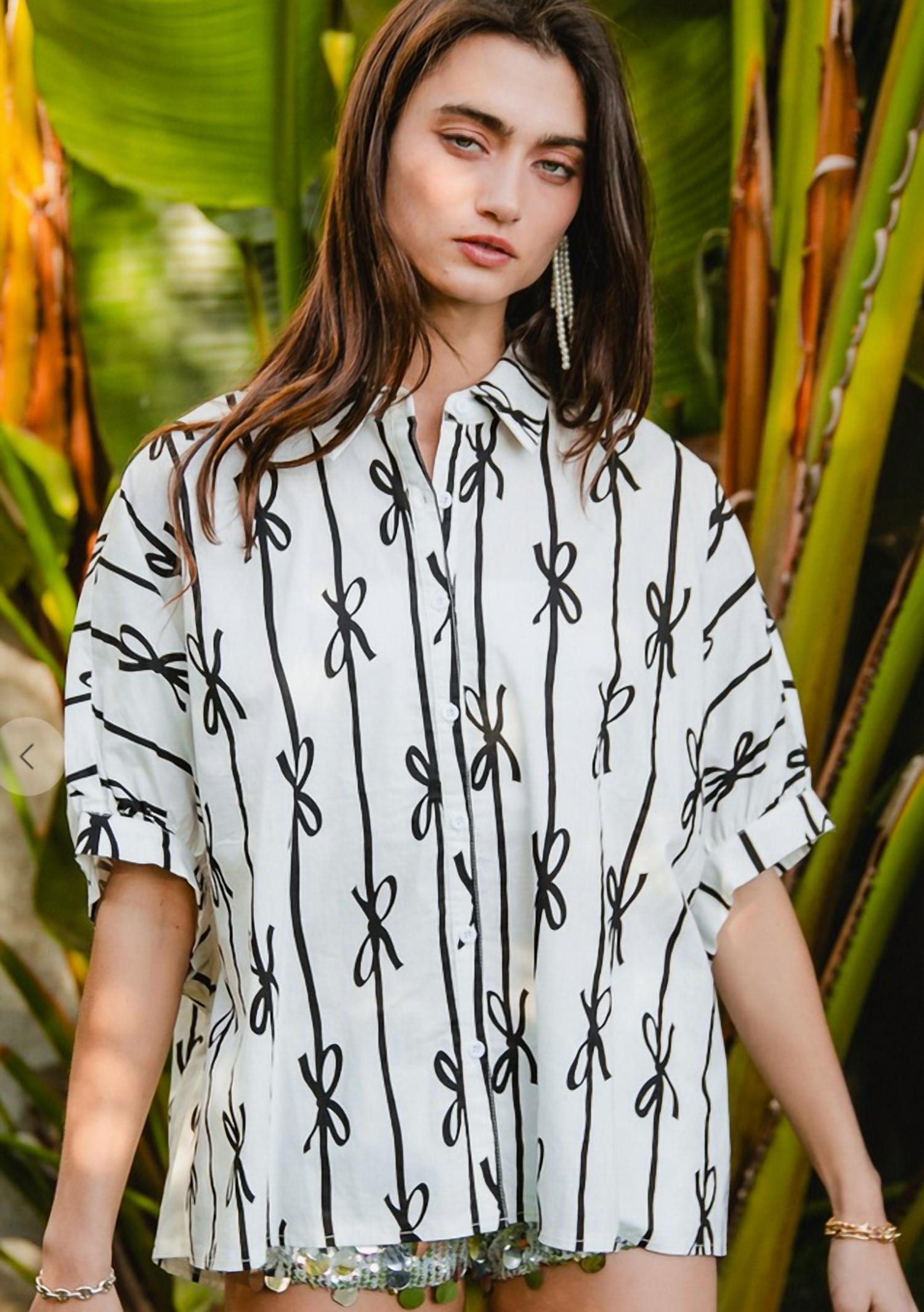 Bibi - Bow button up shirt