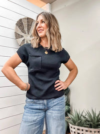 Tribal - Short Sleeve Dolman Pocket Sweater