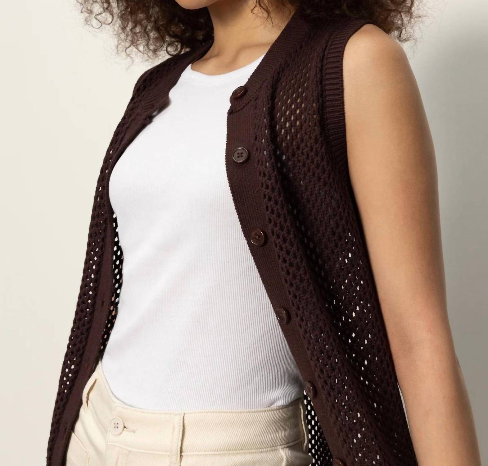Sanctuary Long Openwork Crochet Vest in mesa - women's jacket - view 5