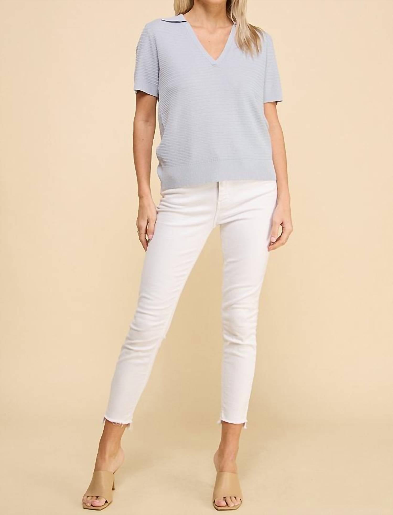 Allie Rose - Short Sleeve Textured Polo