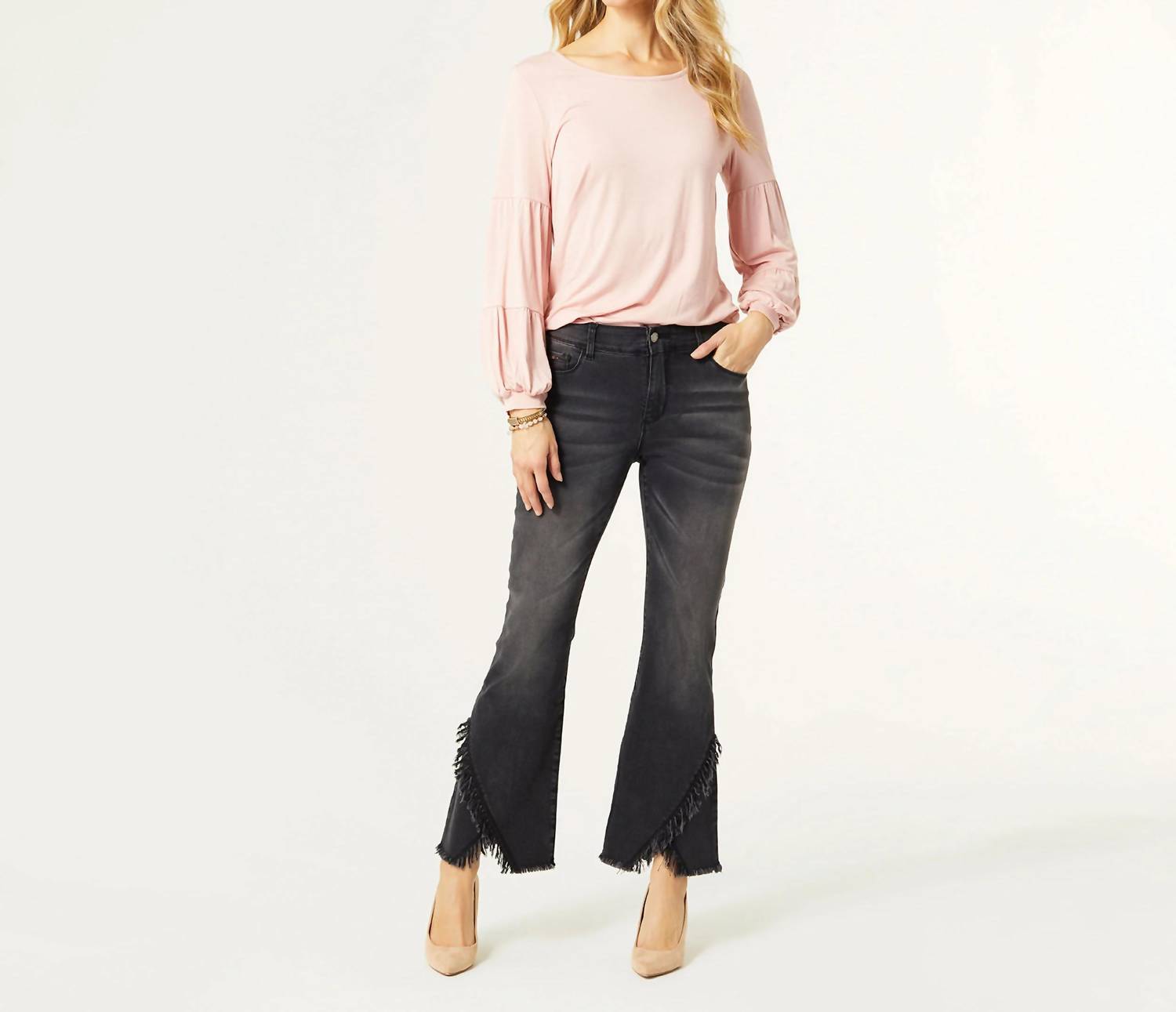 Coco + Carmen - OMG Zoey Zip Flare Leg Crossover Fringe Bottom