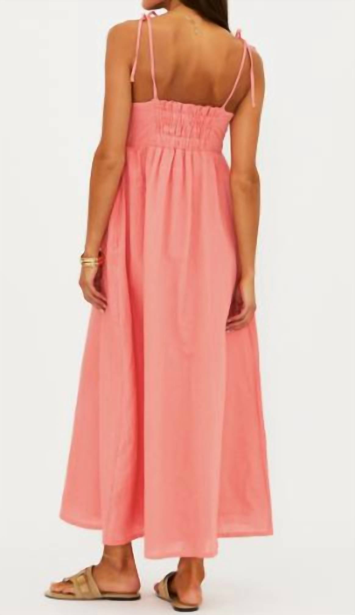 Beach Riot Valory Maxi Dress in coral sea - women's dress - detail view