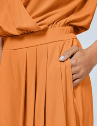 Halara Short Sleeve Wide Leg Jumpsuit in orange - women's pants - view 6