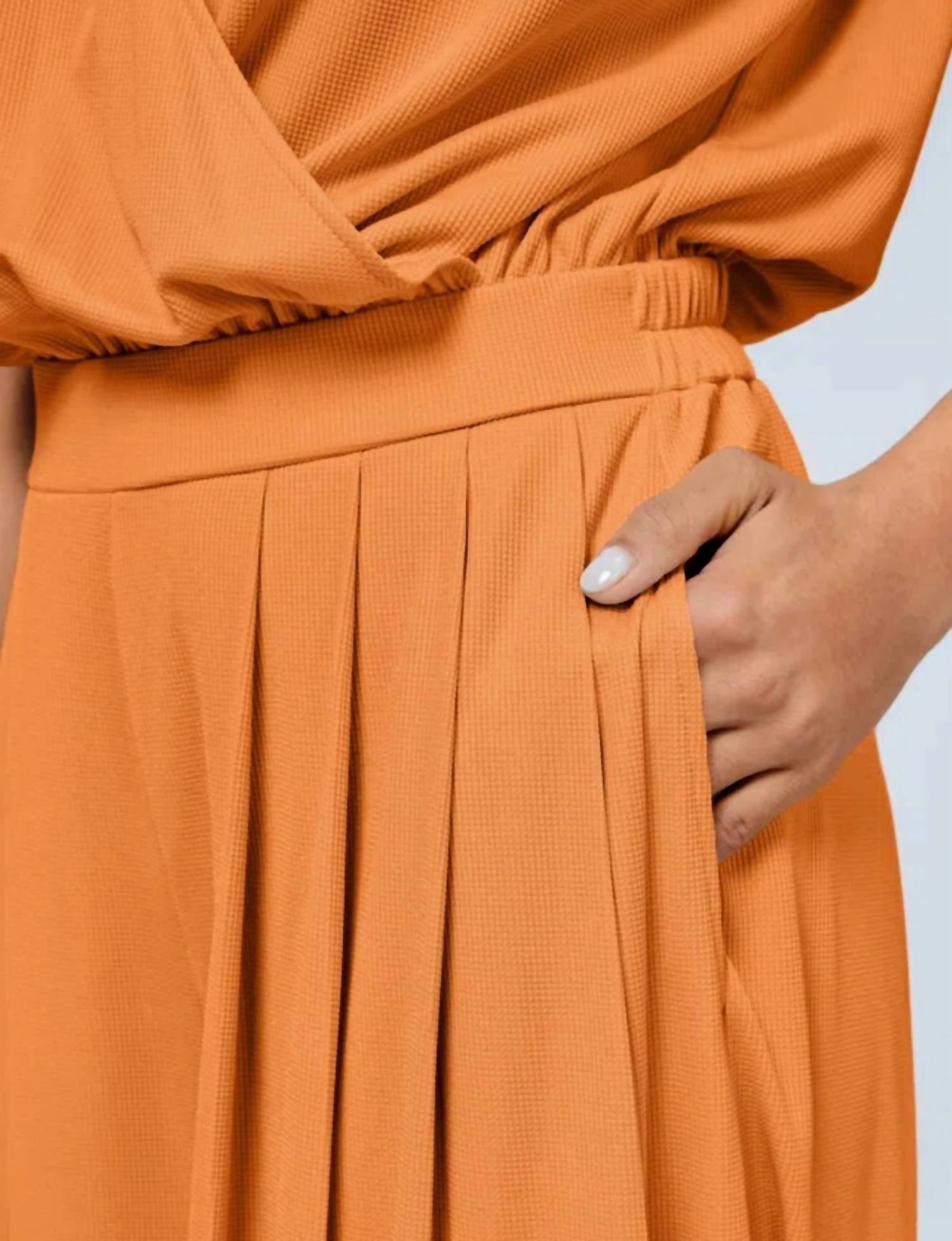 Halara Short Sleeve Wide Leg Jumpsuit in orange - women's pants - view 6