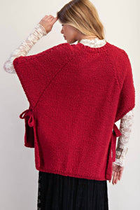 Easel - Half Sleeves Knitted Sweater Poncho