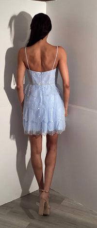 Jovani - All Over Crystal Ruffle Tiered Dress