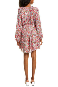 Maggy London - Floral Print Fit And Flare Crepe Dress