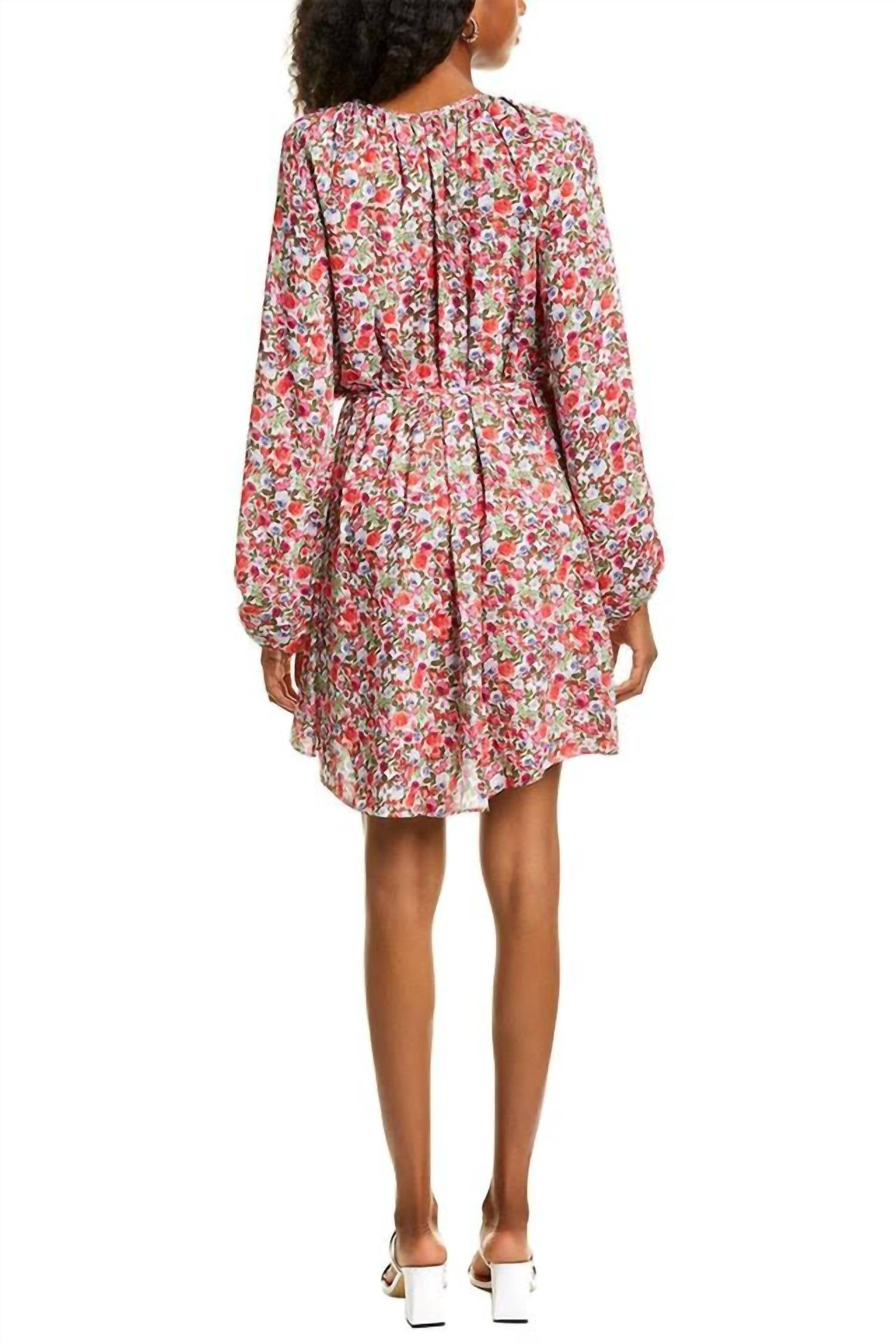 Maggy London - Floral Print Fit And Flare Crepe Dress