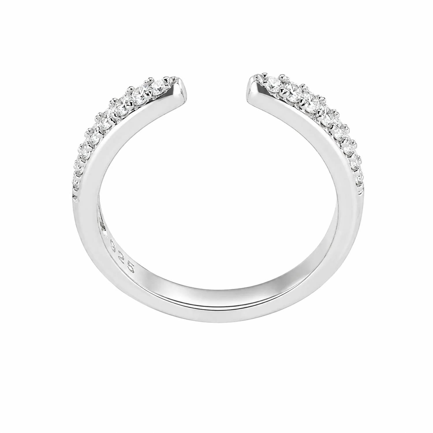 Allyanna Gifts - Women's Moissanite Pave Open Gap Wedding Ring Band