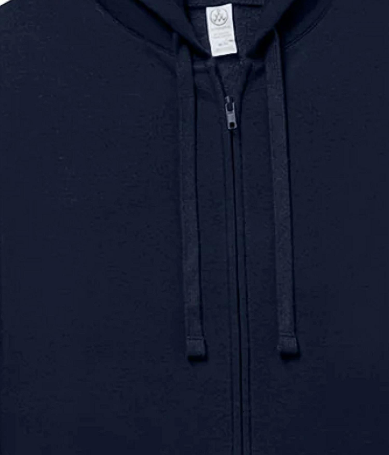 ALTERNATIVE Unisex Zip Hoodie in navy - women's top - detail view