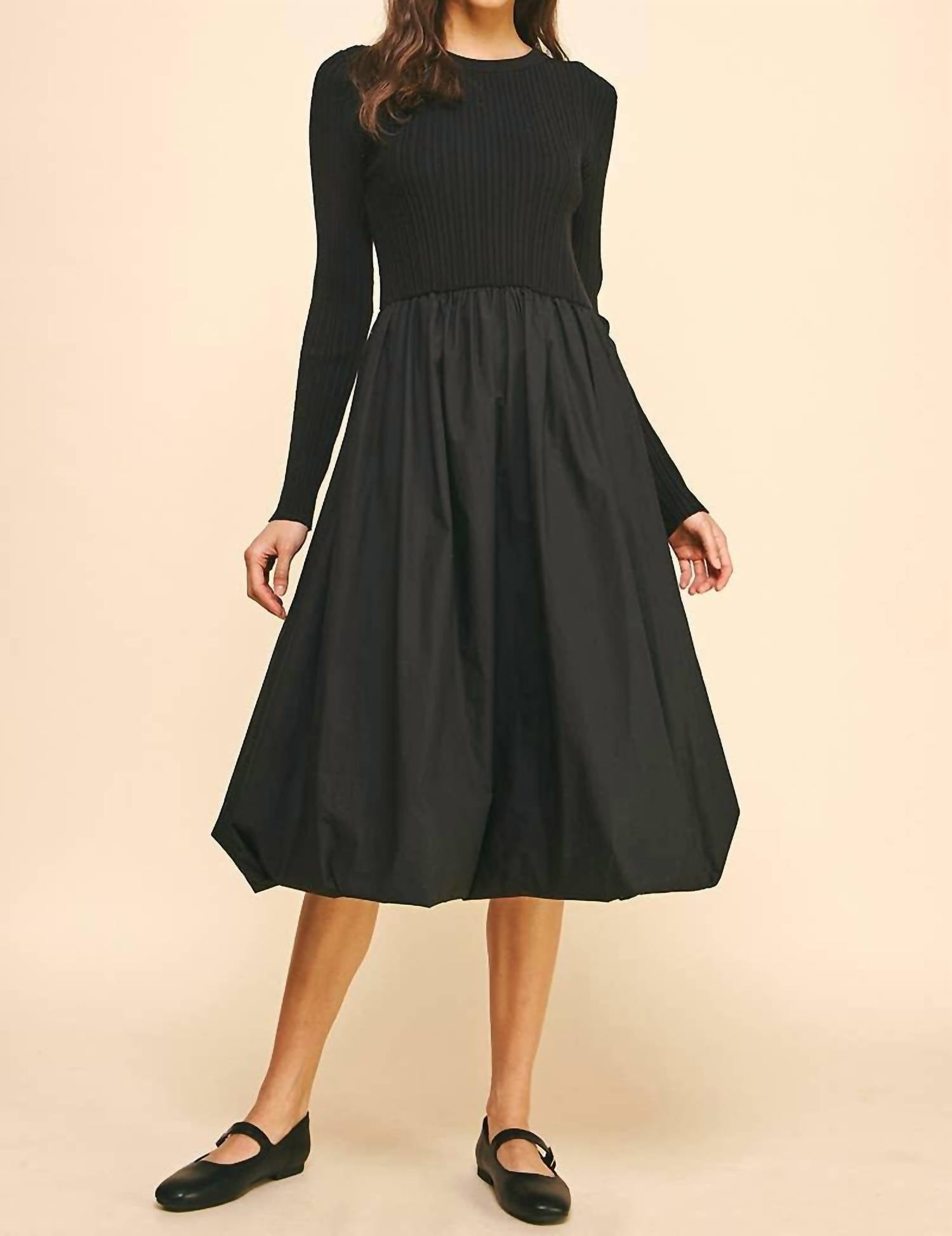 Pinch - Contrast Balloon Midi Dress