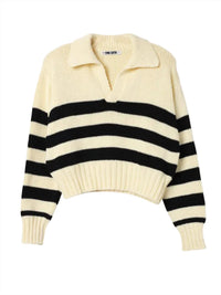 CIAO LUCIA Venezia Polo Sweater in ivory - women's sweater - alternate view