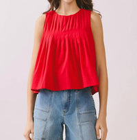 Tcec - Sleeveless Pleated Tank Top