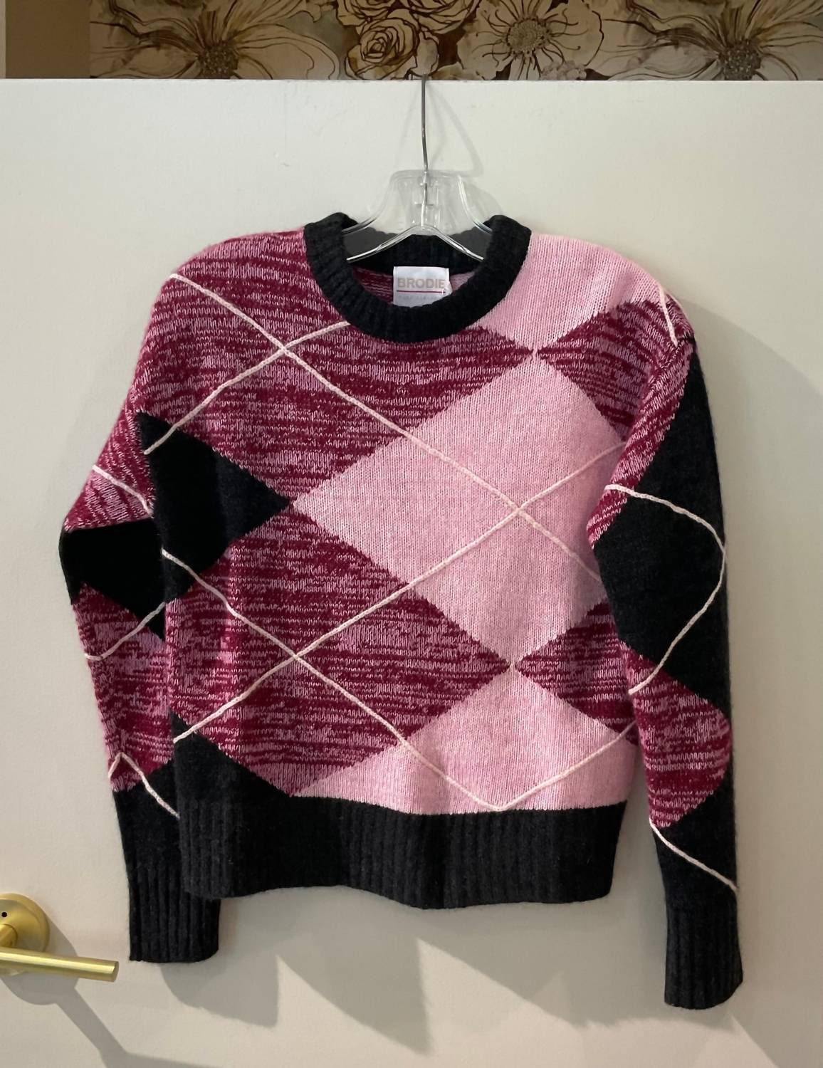 Brodie Cashmere - Argyle Crew Neck Sweater