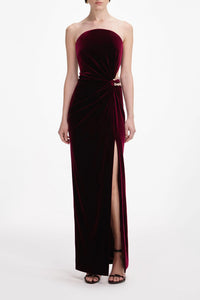 Self-Portrait - Velvet Bandeau Maxi Dress