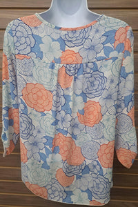 Miley + Molly - Women's Floral Lace 3/4 Sleeve Top