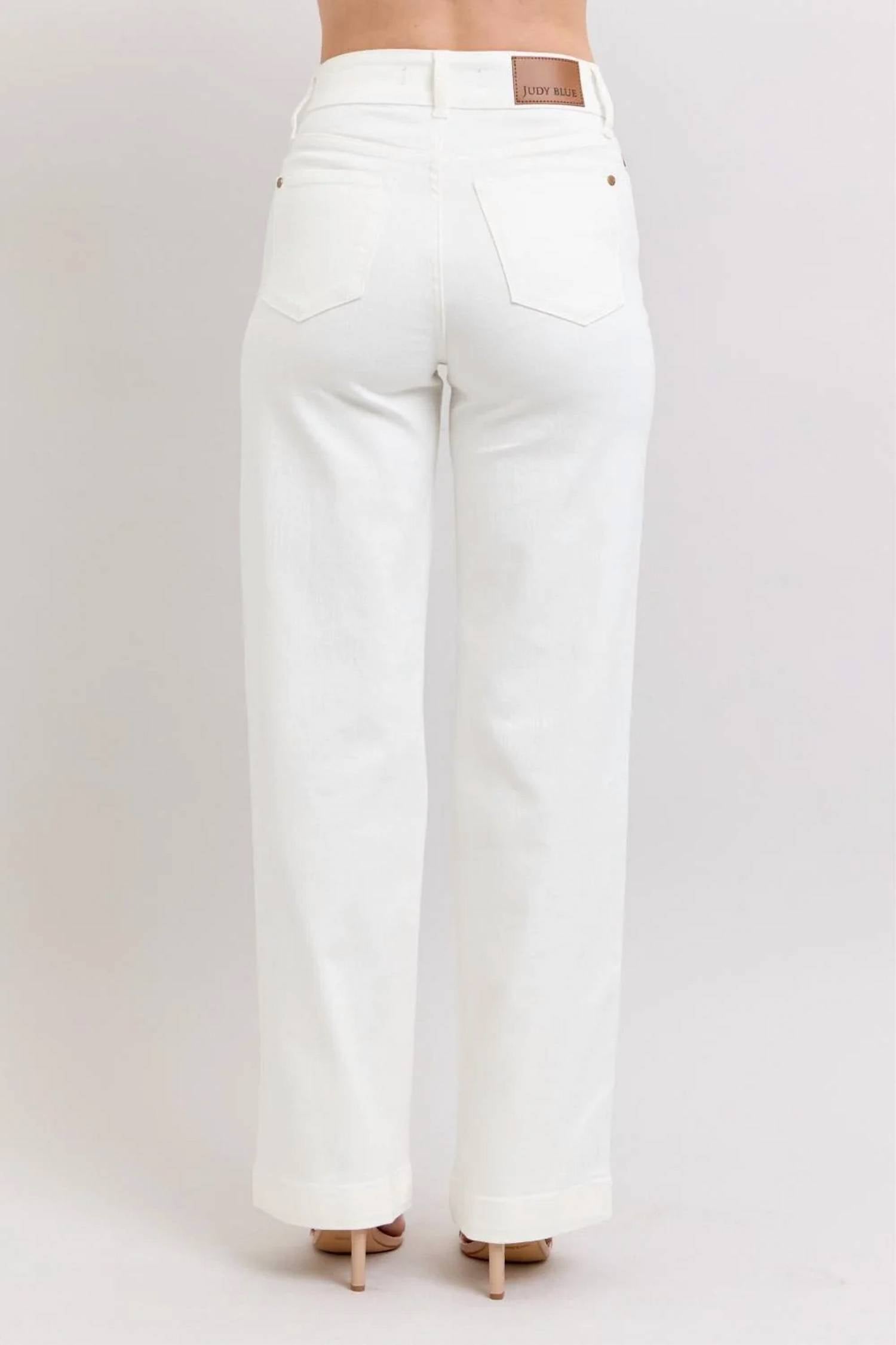 Judy Blue - High Waist Double Button Waistband & Coin Pocket Embroidery Jeans