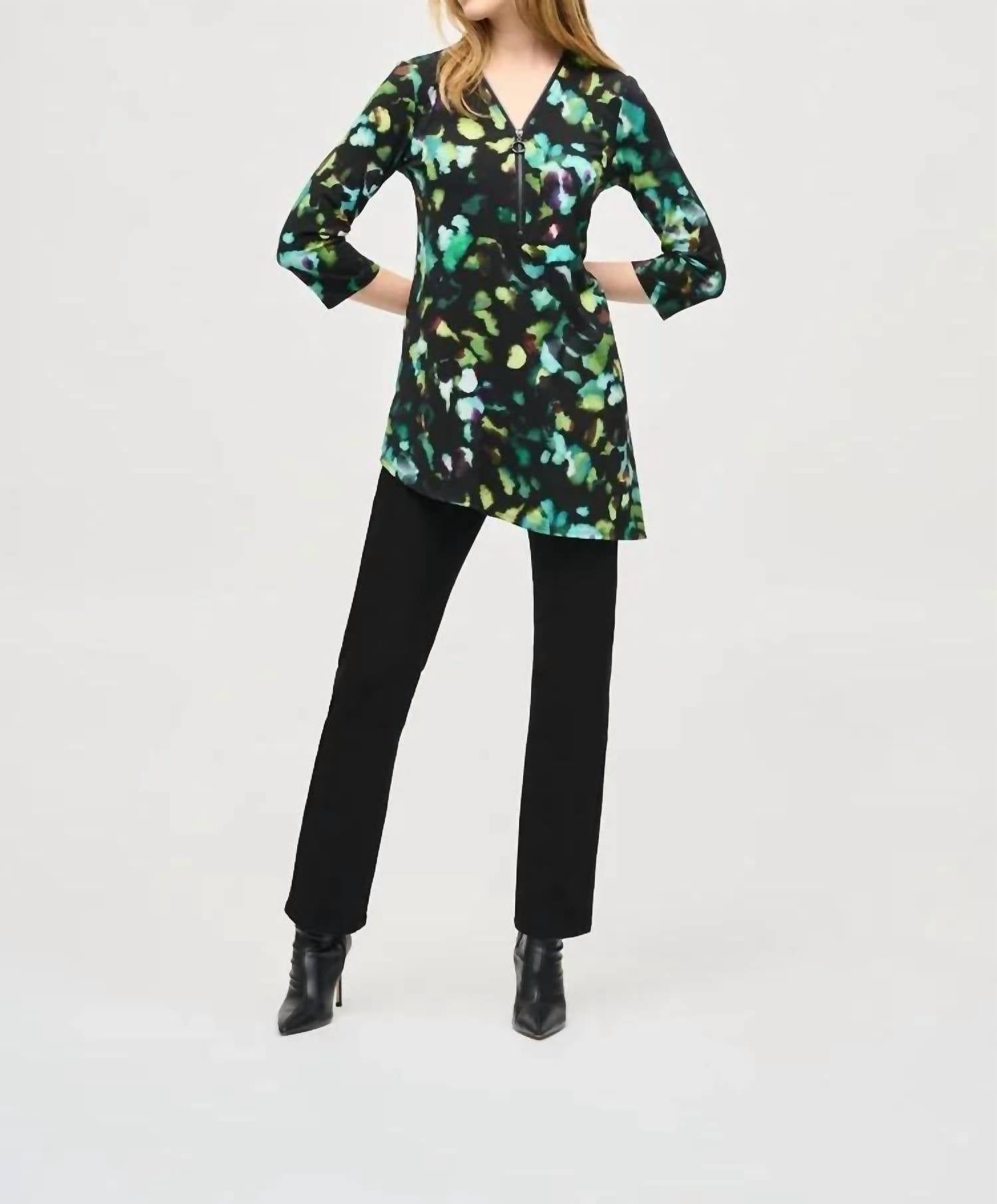 Joseph Ribkoff - Sherese Silky Knit Abstract Print Tunic Top