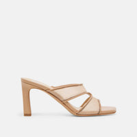 Dolce Vita Women's Gitel Mesh Heels in light tan mesh - women's heels - detail view