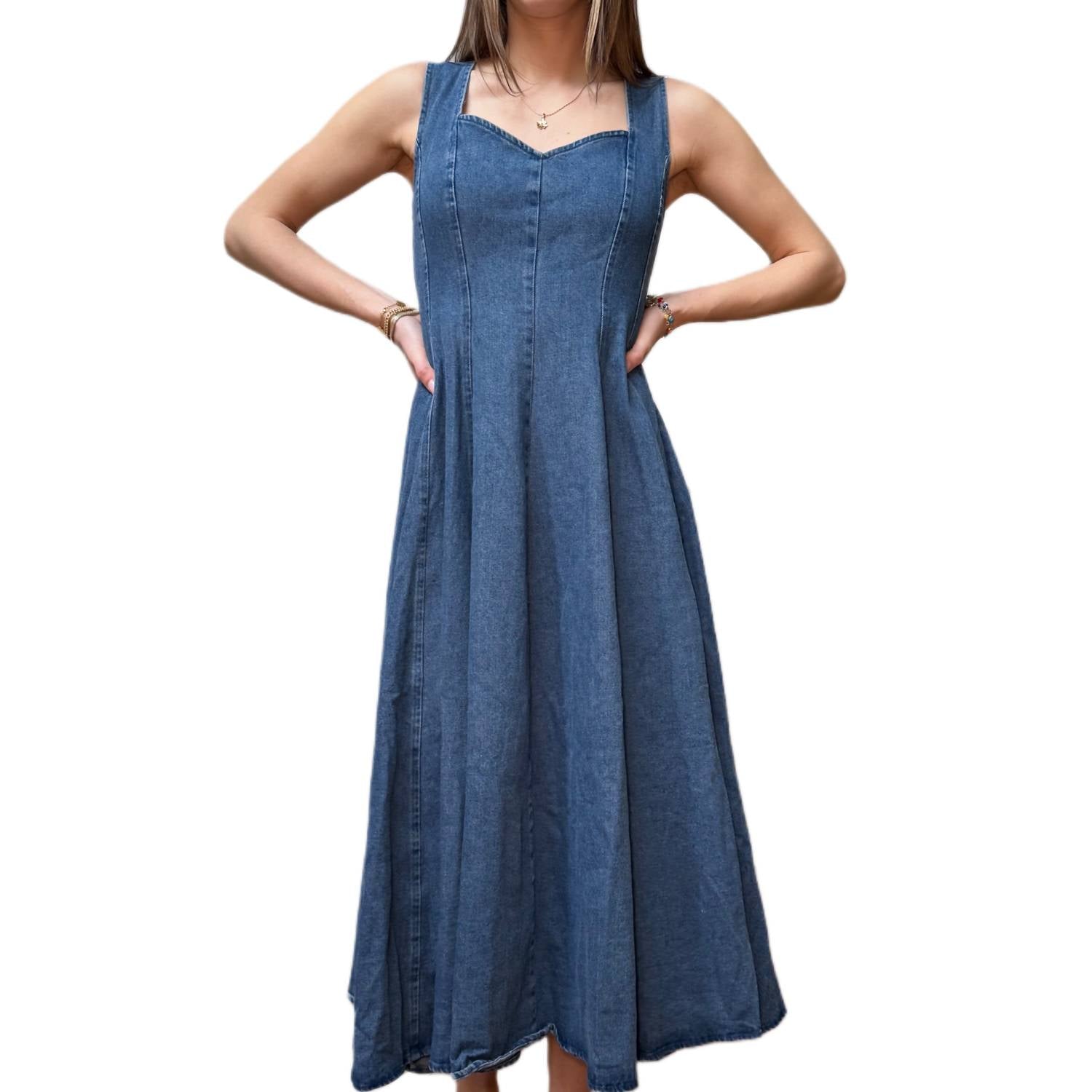 Flying Tomato - Denim Maxi Dress