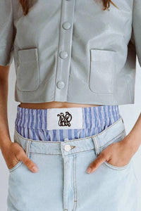 BAUM UND PFERDGARTEN Loose Fit Natie Shorts in blue white - women's shorts - alternate view