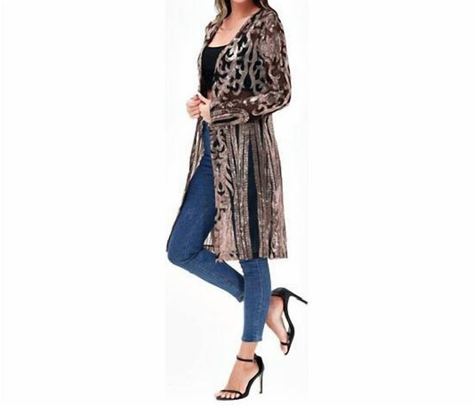 Anna-Kaci - Glamorous Sequined Mesh Cardigan