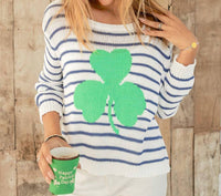 Wooden Ships - Shamrock Striped Crewneck Sweater