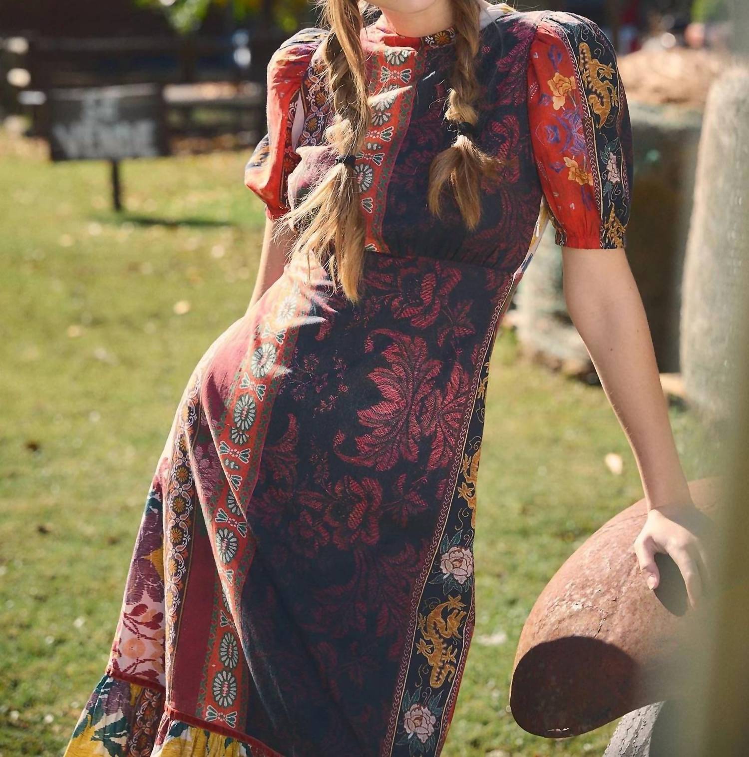 RO'S GARDEN Freya Midi Dress in orange - women's dress - view 4